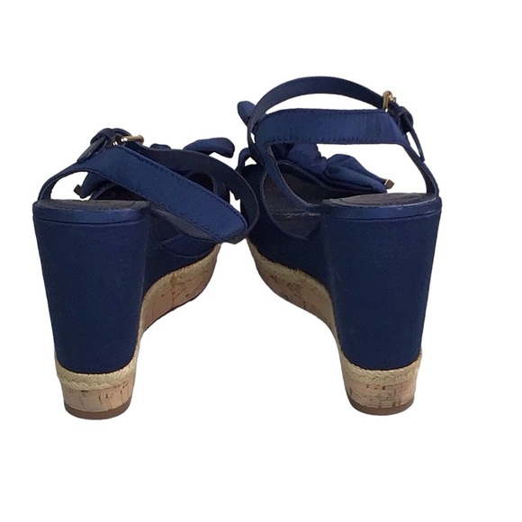 Tory Burch Blue Penny Wedges, Sz 8M,EUC - Picture 2 of 6